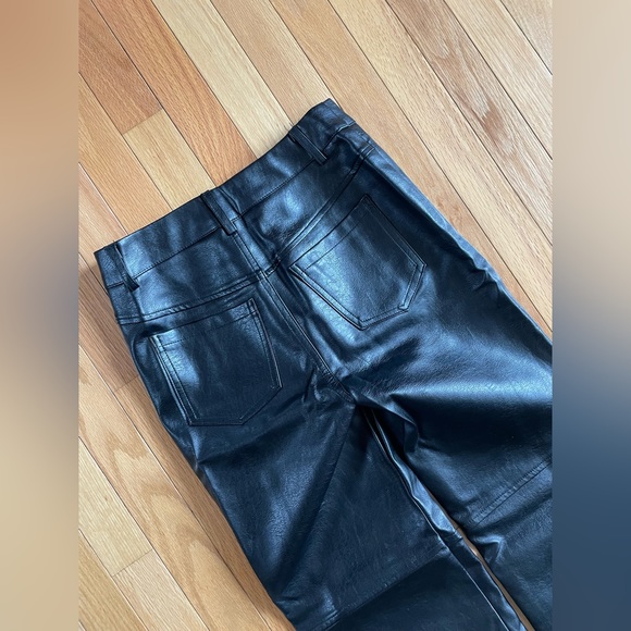 PRINCESS POLLY MACEY PANTS VEGAN LEATHER BLACK SIZE 2 - Picture 4 of 10